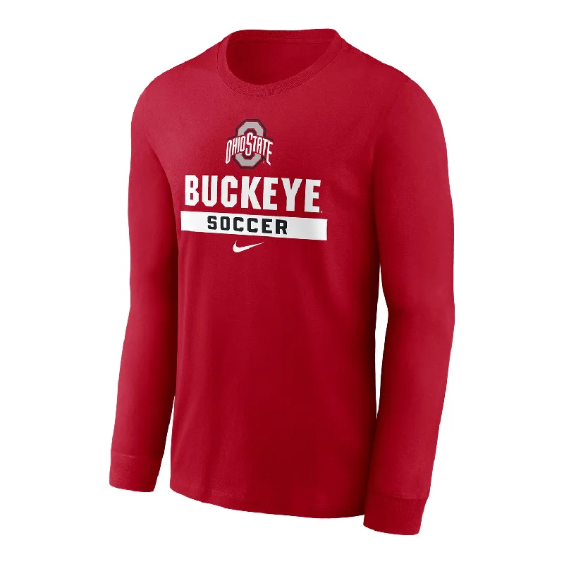 Ohio State Buckeyes Nike Soccer Scarlet Long Sleeve T-Shirt Dapper Men's Bow