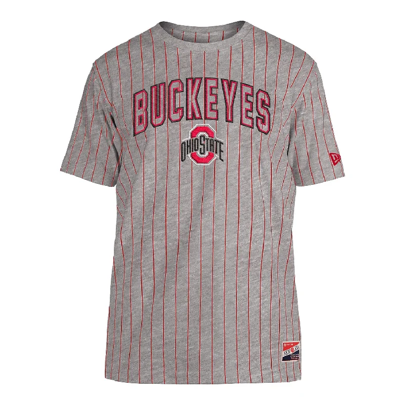 Ohio State Buckeyes Pinstripe T-Shirt Casual Men's Loose