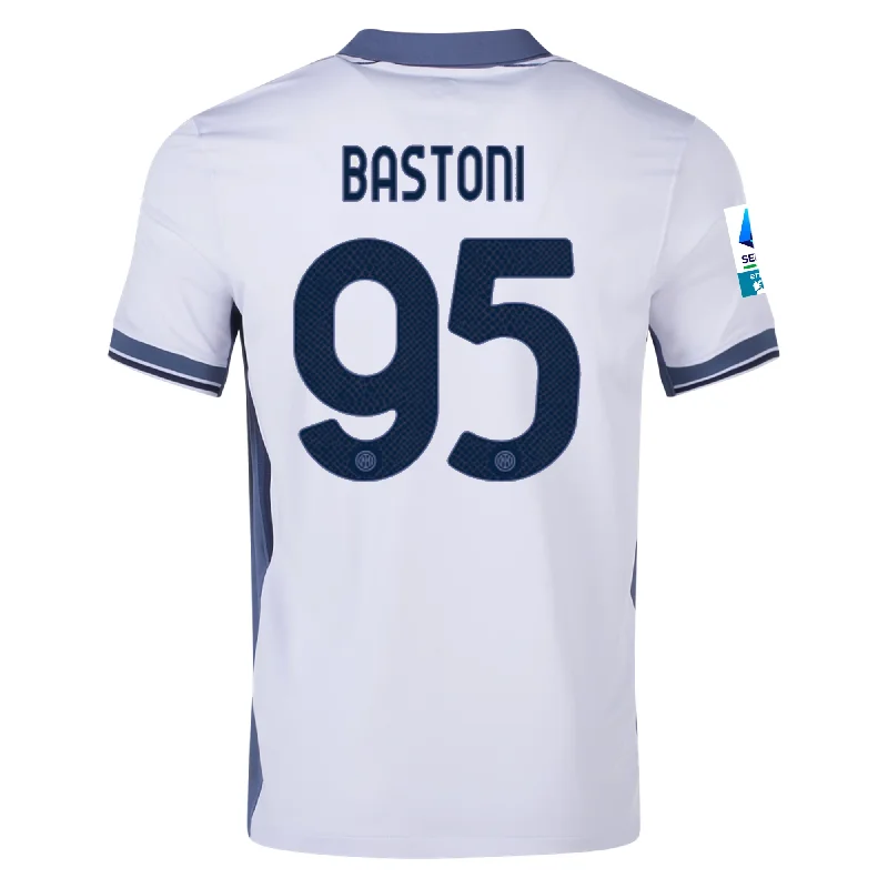 Nike Inter Milan Alessandro Bastoni Away Jersey w/ Serie A + Scudetto Patch 24/25 (Summit White/Iris Whisper) Dynamic Men's High