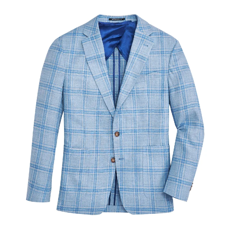 Drago Delicate Blue Plaid Sport Coat Tailored