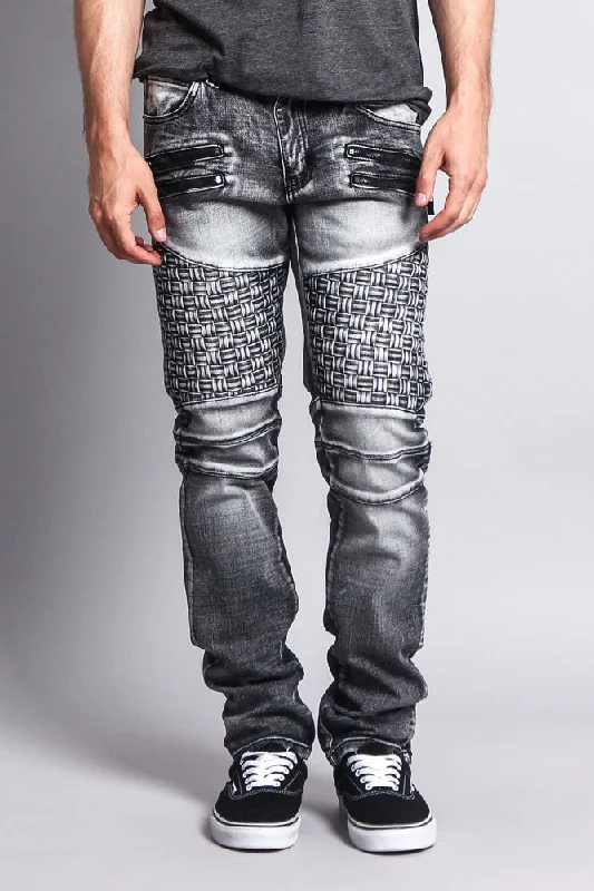 Basket Weave Biker Jeans Dynamic Men's Moto