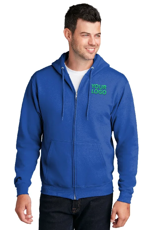 Port & Company Core Fleece Customized Zip Hoodies, Royal Athletic Men's High