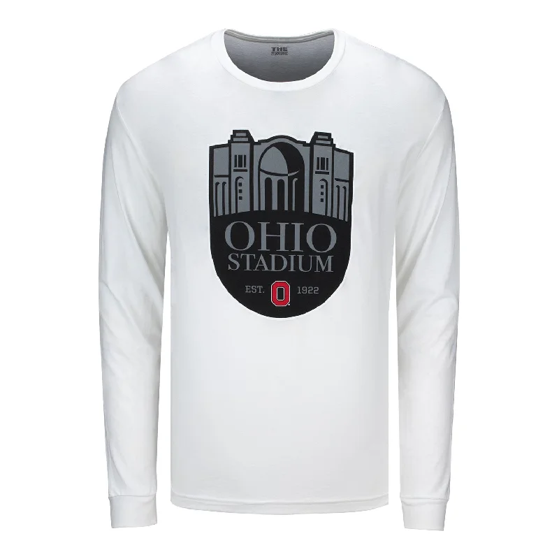 Ohio State Buckeyes Ohio Stadium White T-Shirt Youthful Men's Pop