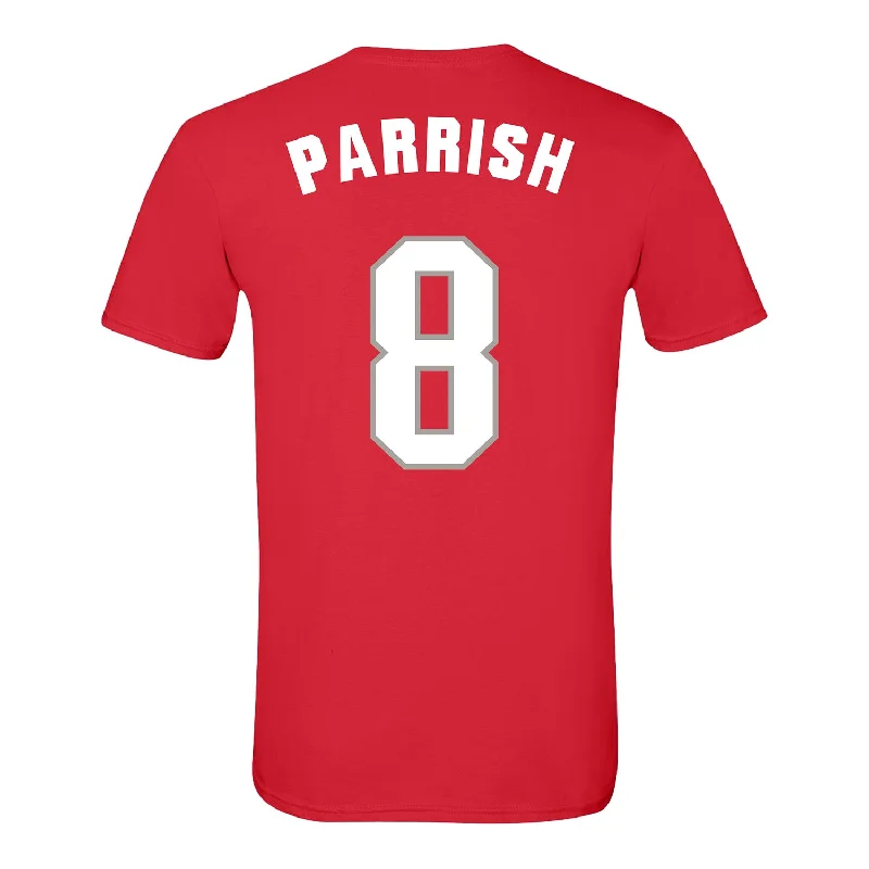 Ohio State Buckeyes Men's Basketball Student Athlete #8 Micah Parrish T-Shirt Elegant Men's Cashmere