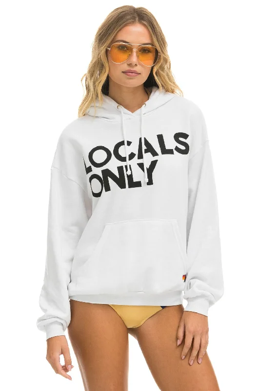 LOCALS ONLY RELAXED PULLOVER HOODIE - WHITE Bold Men's Statement