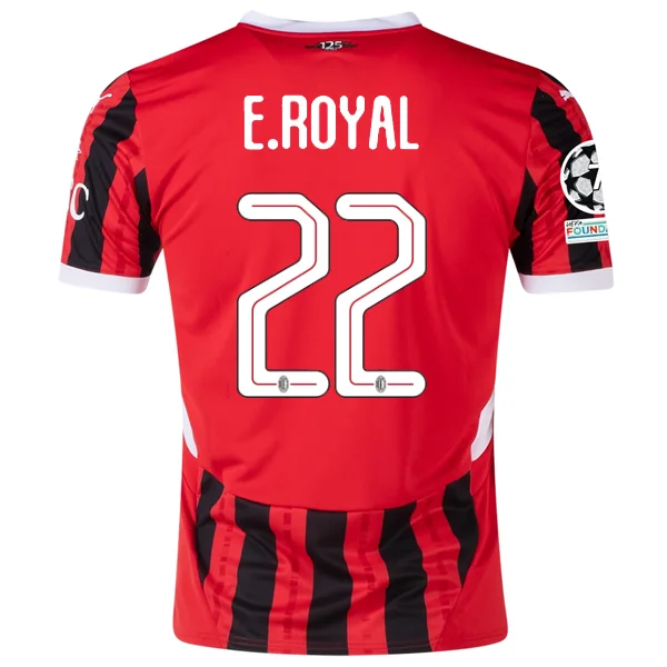 Puma AC Milan Emerson Royal Home Jersey w/ Champions League Patches 24/25 (Puma Red/Puma Black) Athletic Men's High