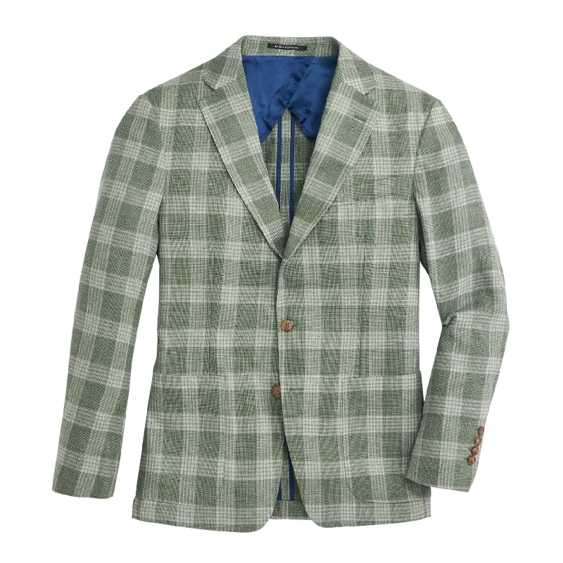 Drago Vintage Green Plaid Sport Coat Athletic Men's Compression