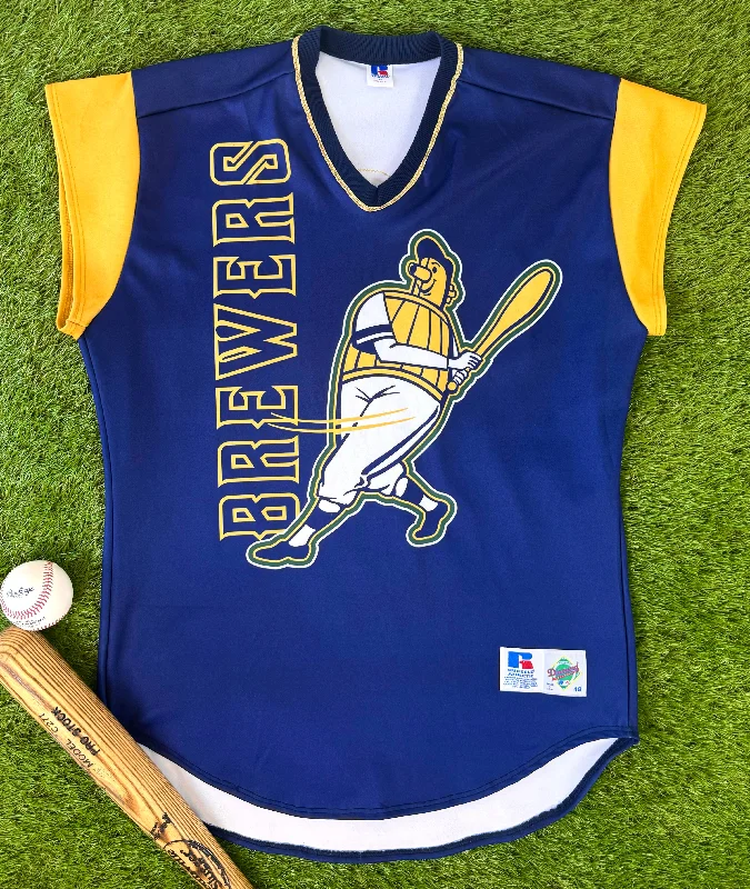 Milwaukee Brewers 1999 Jeremy Burnitz Turn Ahead The Clock MLB Baseball Jersey (48/XL) Artistic Men's Hand