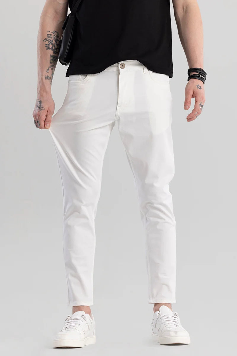 Proflex White Skinny Fit Jeans Sporty Men's Tennis