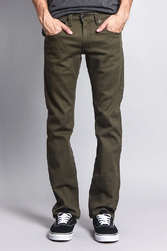 Men's Slim Fit Colored Jeans (Olive) Lumberjack