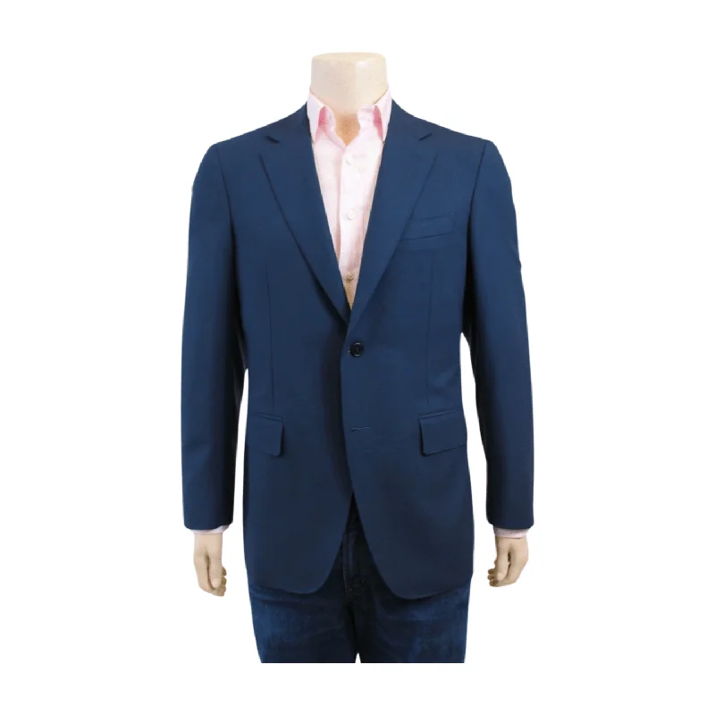 Canali Classic Fit Water Resistant Navy Wool Blazer Streetwear Style