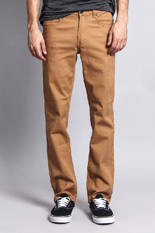 Men's Slim Fit Colored Jeans (Wheat) Minimalist Men's Casual 