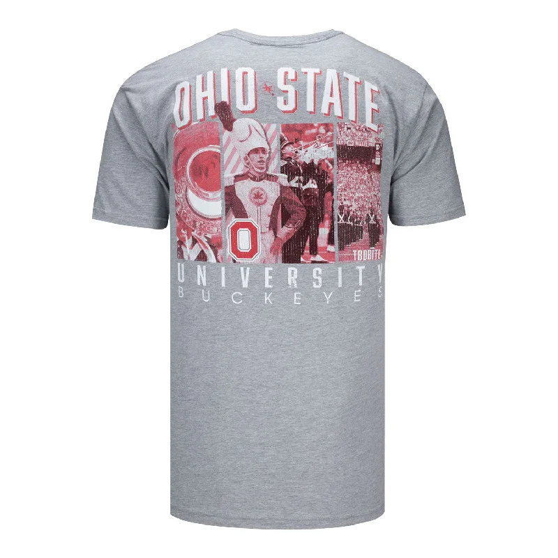 Ohio State Buckeyes Script Ohio Band Gray T-Shirt Dynamic Men's Glow