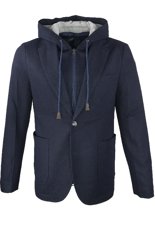 Alberto Zimni Hybrid Sport Coat - Navy Elegant Men's Cashmere