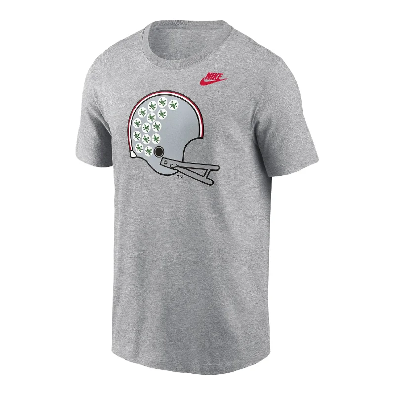 Ohio State Buckeyes Nike Legacy Helmet Gray Short Sleeve T-Shirt Monochromatic Office Style