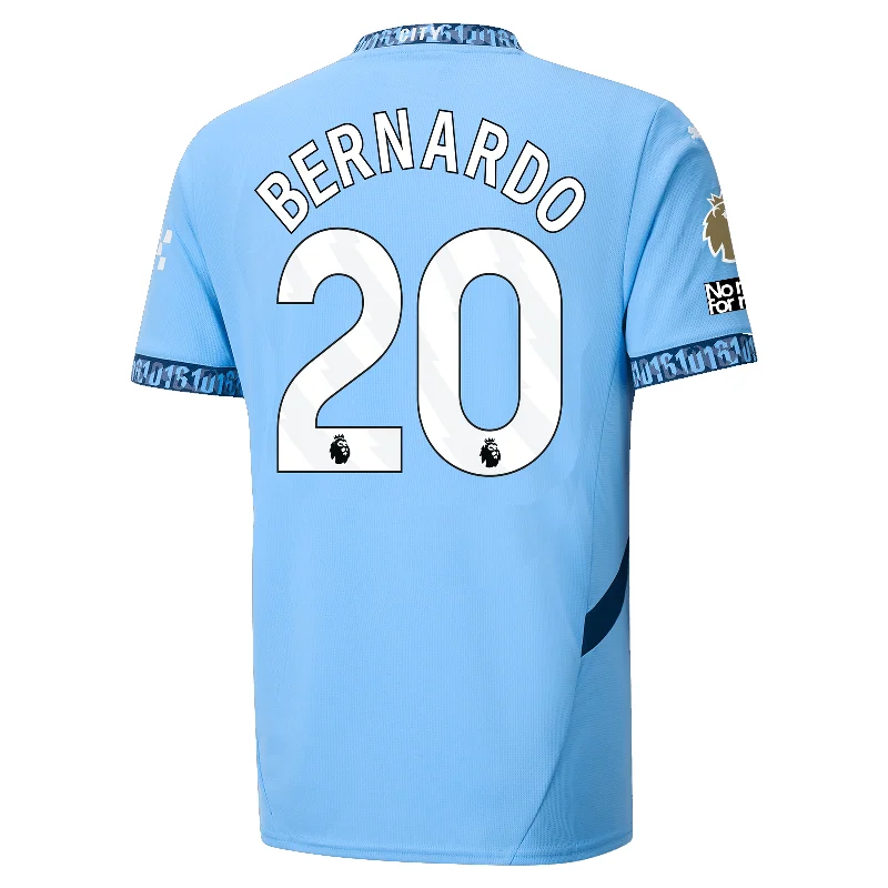 Puma Manchester City Bernardo Silva Home Jersey w/ EPL + No Room For Racism + Club World Cup Patches 24/25 (Team Light Blue/Marine Blue) Traditional Men's Country