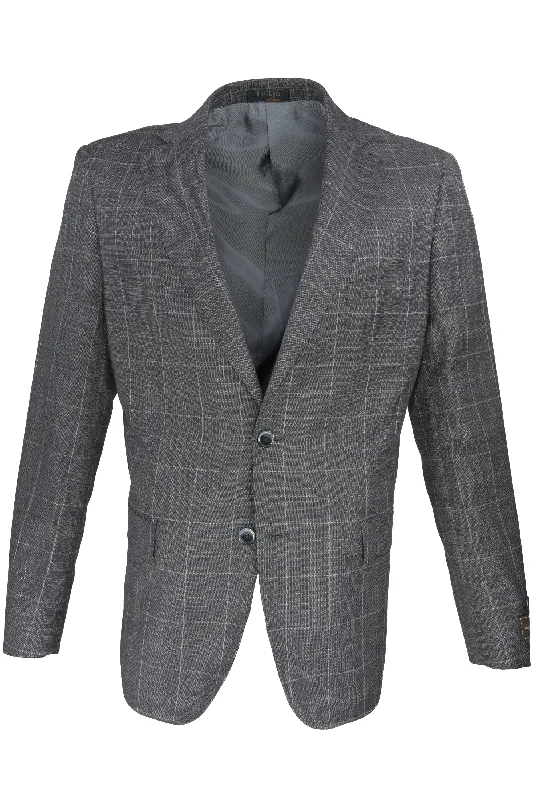 Tiglio Dolcetto Windowpane Sport Coat Dark Gray Trendy Men's Bucket