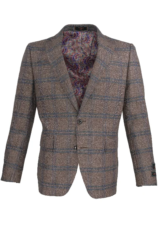 Tiglio Lanificio Di Biella Sport Coat - Brown Plaid Beach