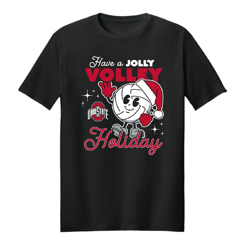 Ohio State Buckeyes Jolly Volley Black T-Shirt Sleek Men's Contemporary 