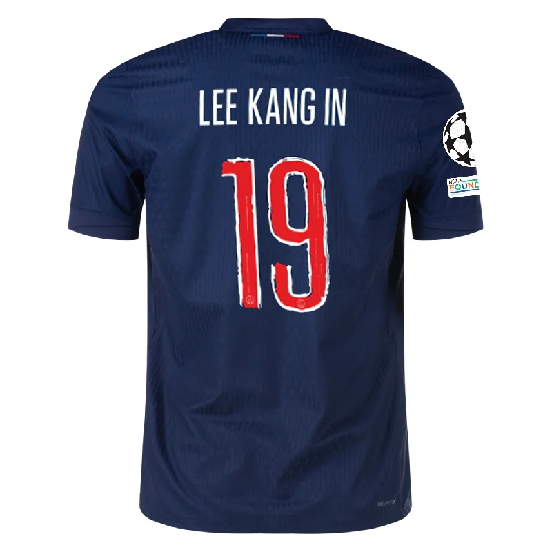 Nike Paris Saint-Germain Match Authentic Lee Kang-in Home Jersey w/ Champions League Patches 24/25 (Midnight Navy/White) Hip Men's Retro