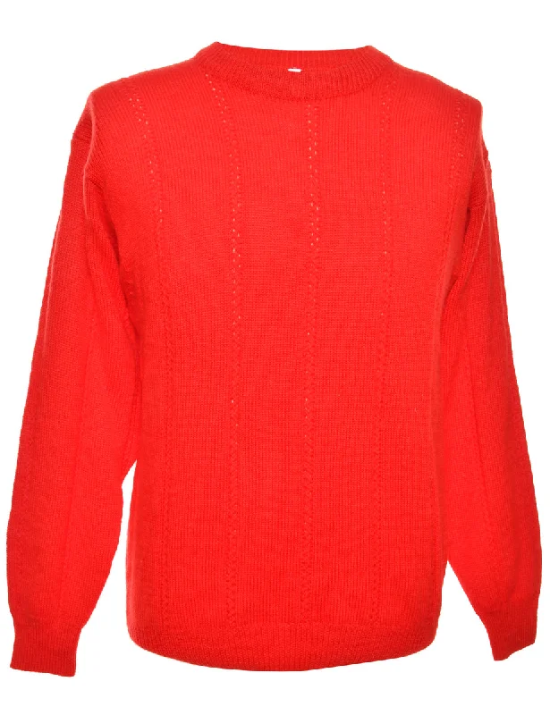 Long Sleeved Red Jumper - M Traditional Men's Country