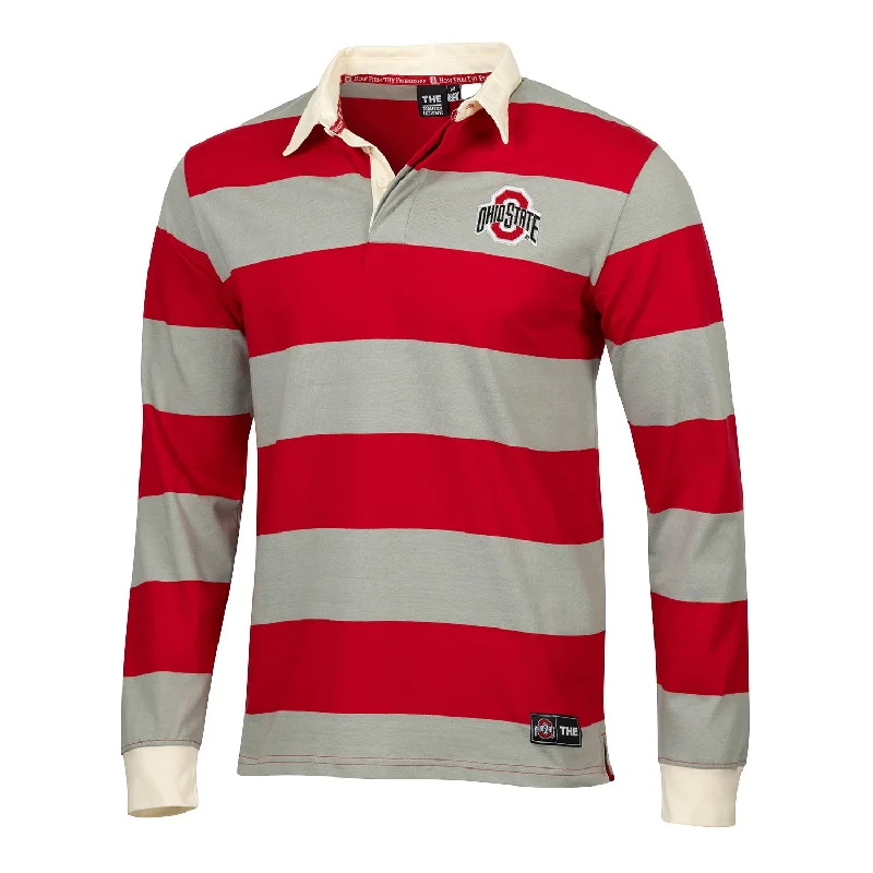 Ohio State Buckeyes Striped Rugby Shirt British Gentleman Style