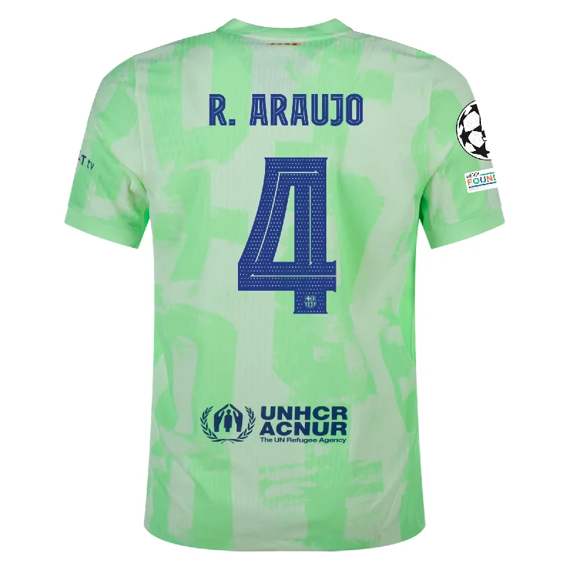 Nike Barcelona Authentic Ronald Araújo Third Jersey w/ Champions League Patches 24/25 (Barely Volt/Old Royal) Confident Men's Power