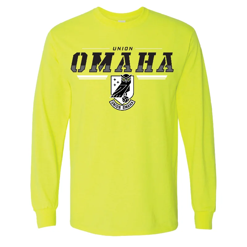 Union Omaha Men's BR Safety Green Beyond LS Tee Cool Men's Distressed