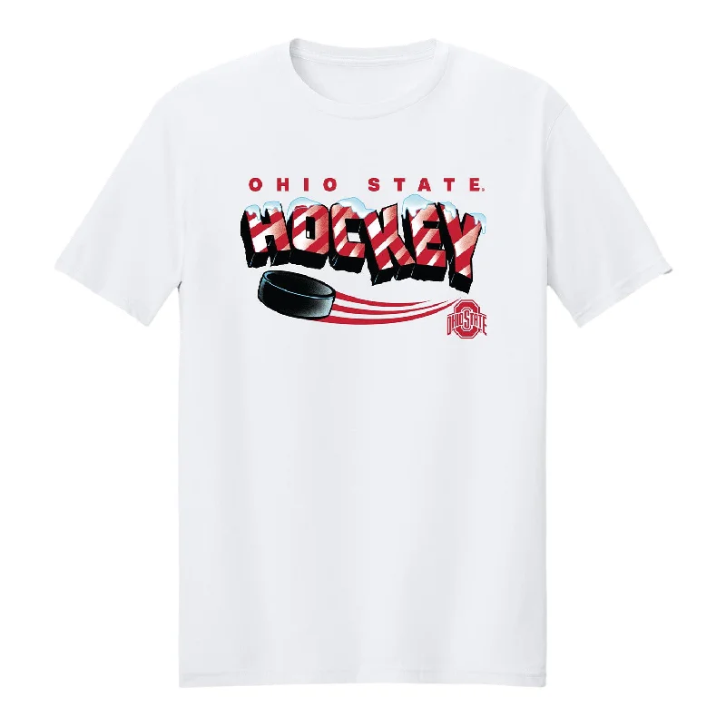 Ohio State Buckeyes Hockey Holiday T-Shirt Sophisticated Men's French