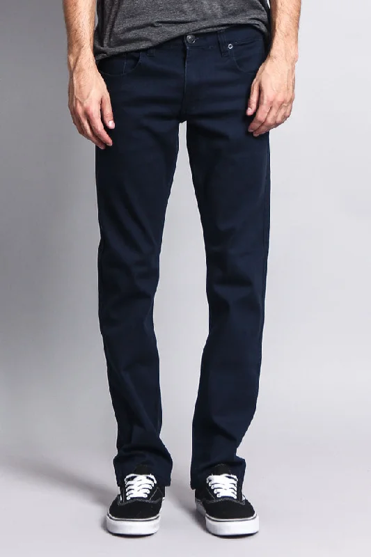 Men's Slim Fit Colored Jeans (Navy) Traditional Men's Country