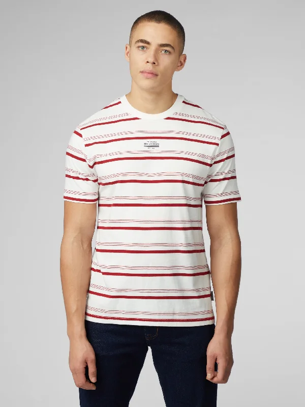 Signature Fine Stripe Tee - Snow White Tailored