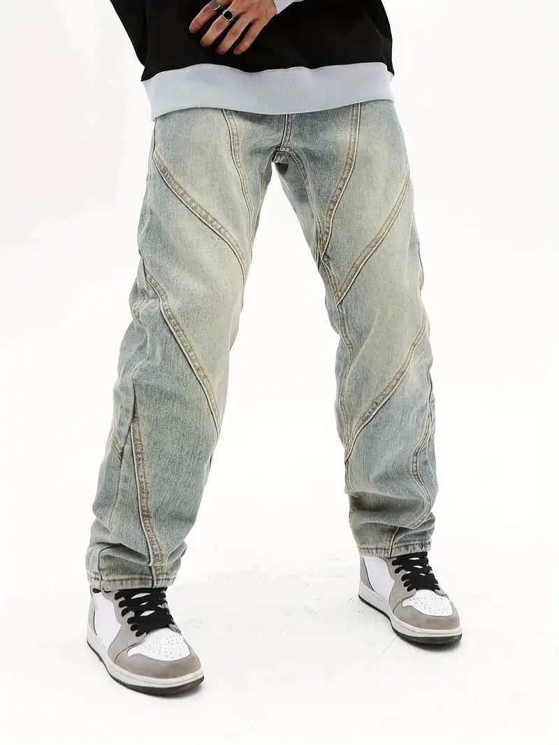 Out-Stitch Worn On Straight Leg Jeans Dynamic Men's Moto