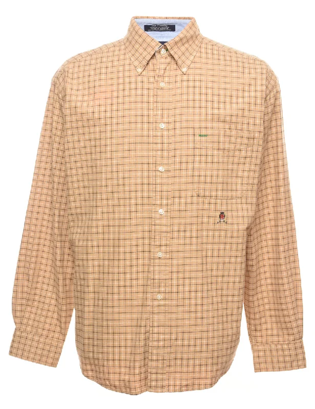 Tommy Hilfiger Checked Shirt - L Elegant Men's Cashmere