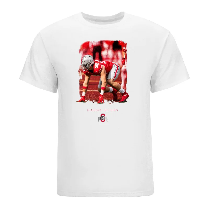 Ohio State Buckeyes Football Student Athlete Spotlight T-Shirt #92 Caden Curry Bold Men's Statement