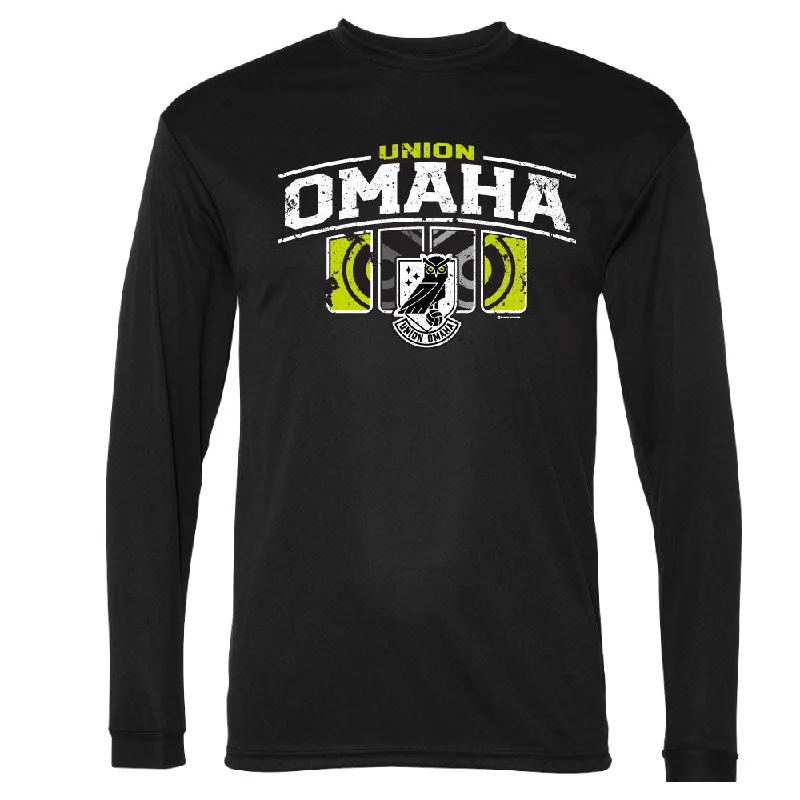 Union Omaha Men's Bimm Ridder Black Slots Performance L/S Tee Refined Men's Classic 