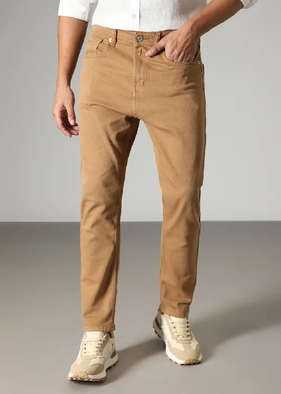 Brown Carrot Fit Denim Dynamic Men's Glow