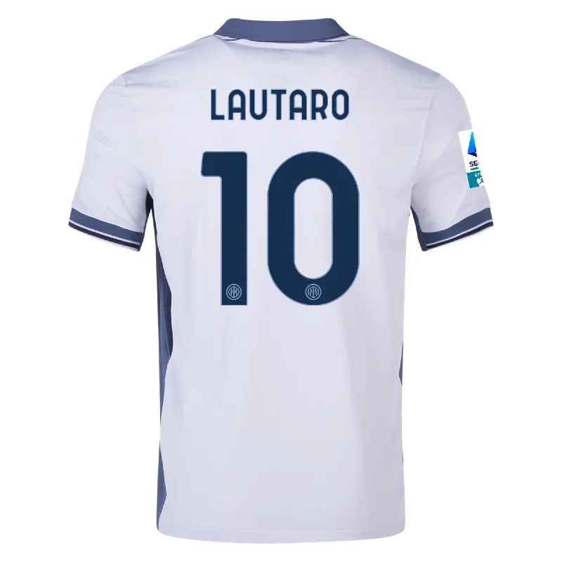 Nike Inter Milan Lautaro Martínez Away Jersey w/ Serie A + Scudetto Patch 24/25 (Summit White/Iris Whisper) Practical Men's Multi