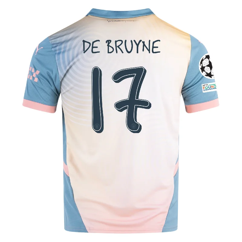 Puma Manchester City Kevin De Bruyne Fourth Jersey w/ Champions League + Club World Cup Patch 24/25 (Packaging Rosebay/Bold Blue) Refined Men's Hand