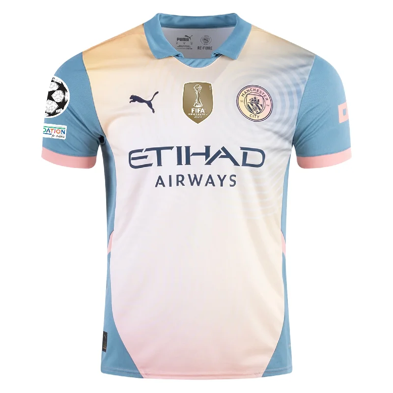 Puma Manchester City Fourth Jersey w/ Champions League + Club World Cup Patch 24/25 (Packaging Rosebay/Bold Blue) Modern Men's Geometric