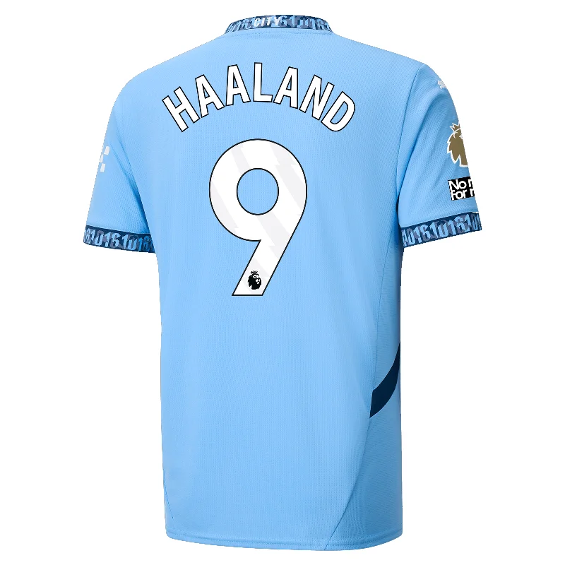 Puma Manchester City Erling Haaland Home Jersey w/ EPL + No Room For Racism + Club World Cup Patches 24/25 (Team Light Blue/Marine Blue) Organic