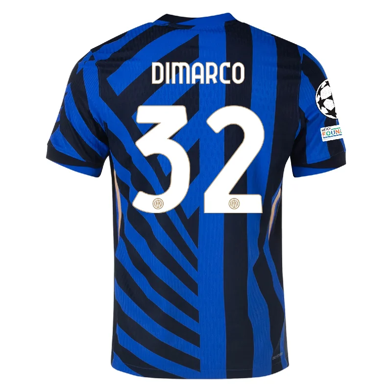 Nike Inter Milan Authentic Federico Dimarco Home Jersey w/ Champions League + Scudetto Patch 24/25 (Lyon Blue/Black) Classic Men's Pin