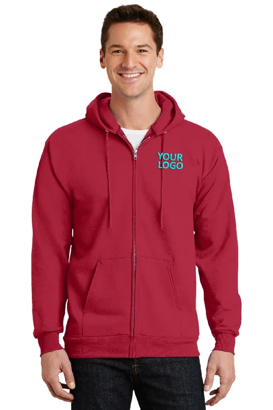 Port & Company Tall Essential Fleece Zip Branded Hoodies, Red Vintage Men's 1970S Disco