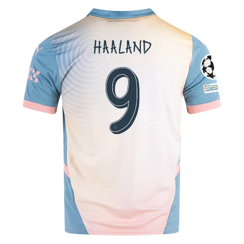 Puma Manchester City Erling Haaland Fourth Jersey w/ Champions League + Club World Cup Patch 24/25 (Packaging Rosebay/Bold Blue) Confident Men's High