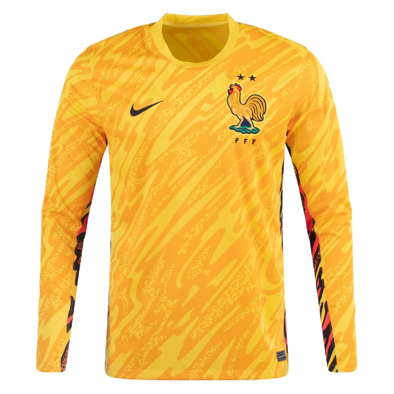 Nike Mens France Goalkeeper Jersey 24/25 (Tour Yellow/University Gold/Black) Edgy Men's Punk