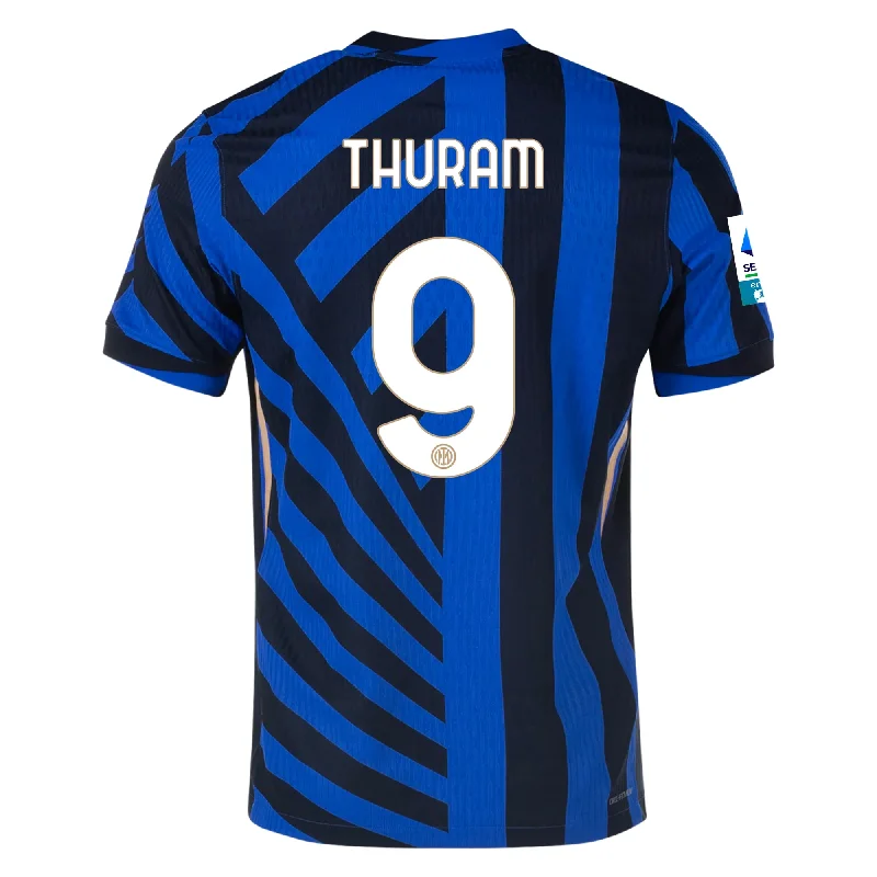 Nike Inter Milan Authentic Marcus Thuram Home Jersey w/ Serie A + Scudetto Patch 24/25 (Lyon Blue/Black) Unique Men's Patch