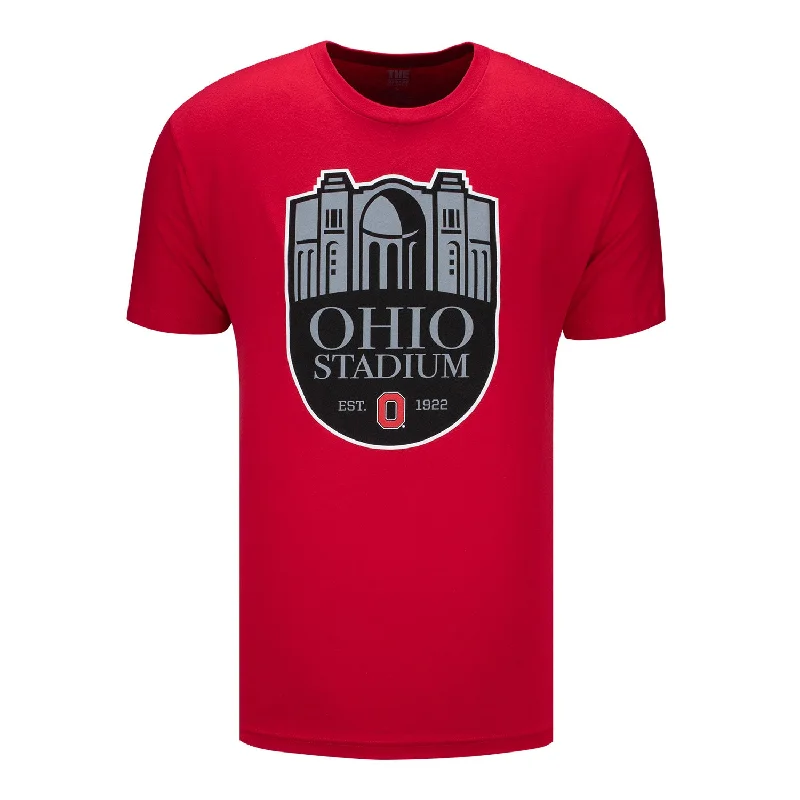 Ohio State Buckeyes Ohio Stadium Scarlet T-Shirt Monochromatic All