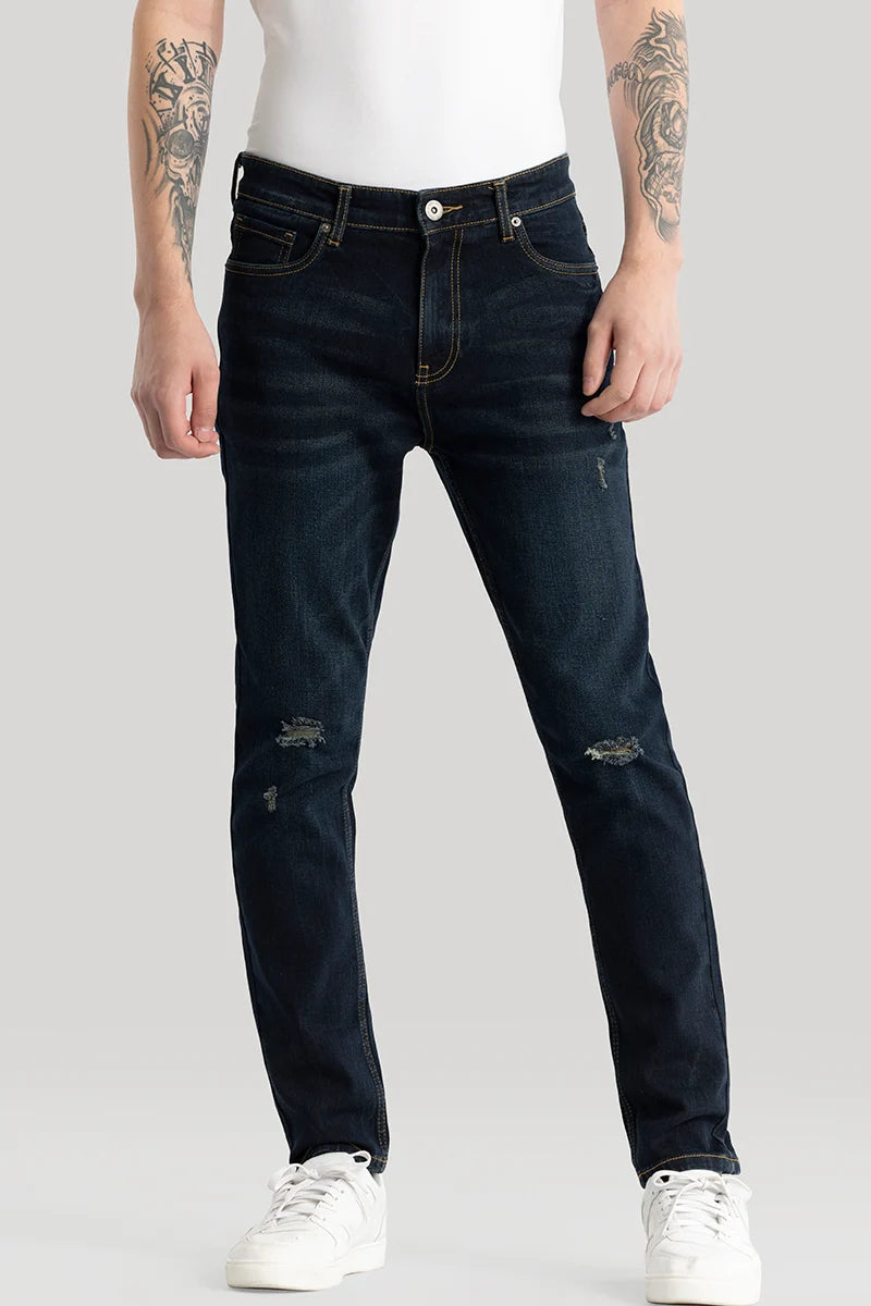 Pascaline Indigo Distressed Slim Fit Jeans Tailored