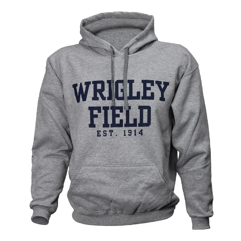 Wrigley Field Est. 1914 Grey Core Hooded Sweatshirt Traditional Men's Country