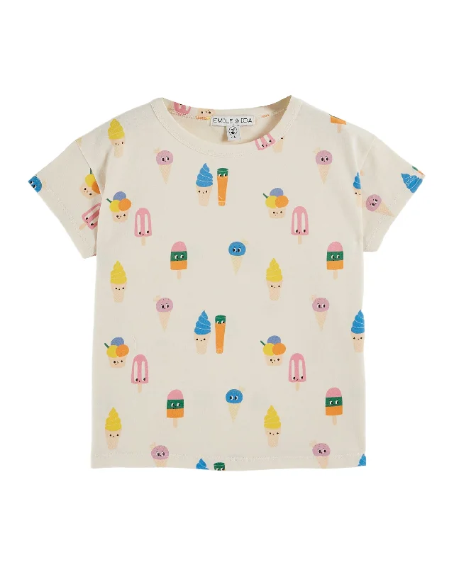 AB103A-ALL OVER PRINTED TEE SHIRT-ICECREAM Beach