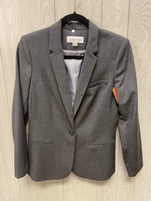 Blazer By Calvin Klein In Grey, Size: S Unique Men's Upcycled